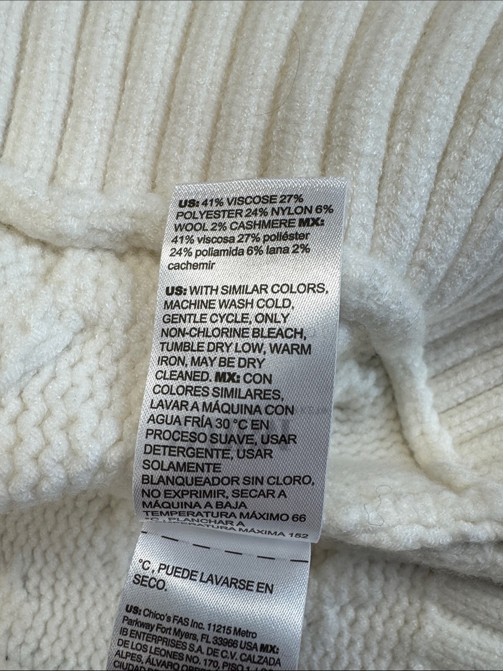 White House Black Market Ivory Cable-Knit Cropped Shawl Cardigan - Picture 5 of 5